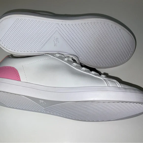 NIB Women’s Lacoste Lerond Sneakers White & Pink Size 6 - Picture 5 of 6